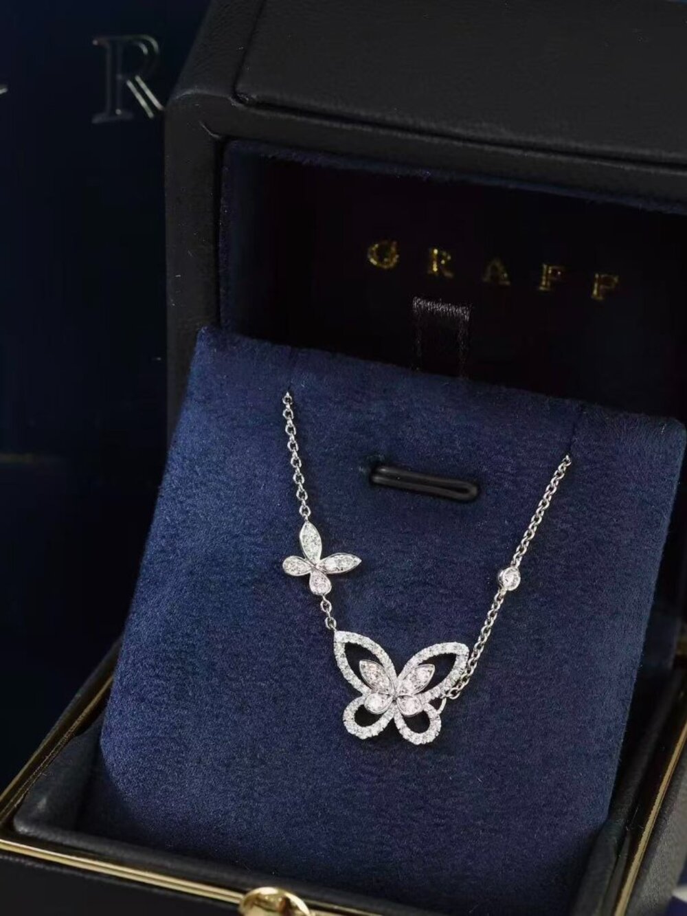 Graff full diamond butterfly necklace